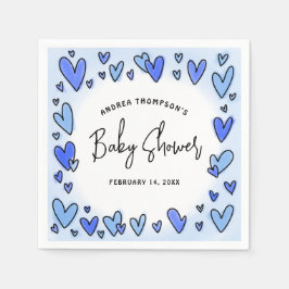 Guardanapo De Papel Chá de fraldas Namorados Azul Moderno