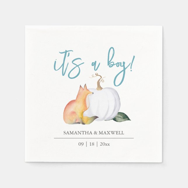 Guardanapo De Papel Chá de fraldas Napkins Call Woodland Pumpkin (Frente)