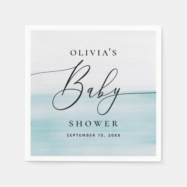 Guardanapo De Papel Chá de fraldas Náutico | Costeira Azul de Cores Aq (Frente)