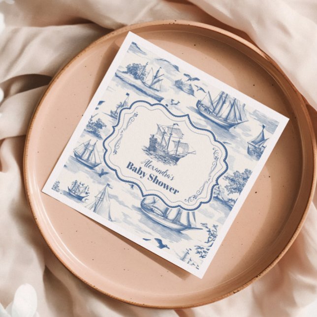 Guardanapo De Papel Chá de fraldas Náutico do Toile (Criador carregado)