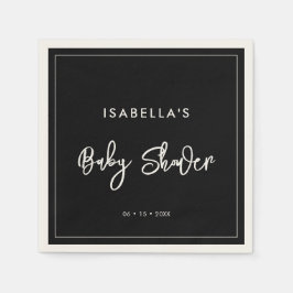 Guardanapo De Papel Chá de fraldas negro moderno e contemporâneo