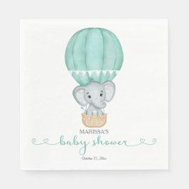 Guardanapo De Papel Chá de fraldas Neutro de Gênero do Elefante Verde