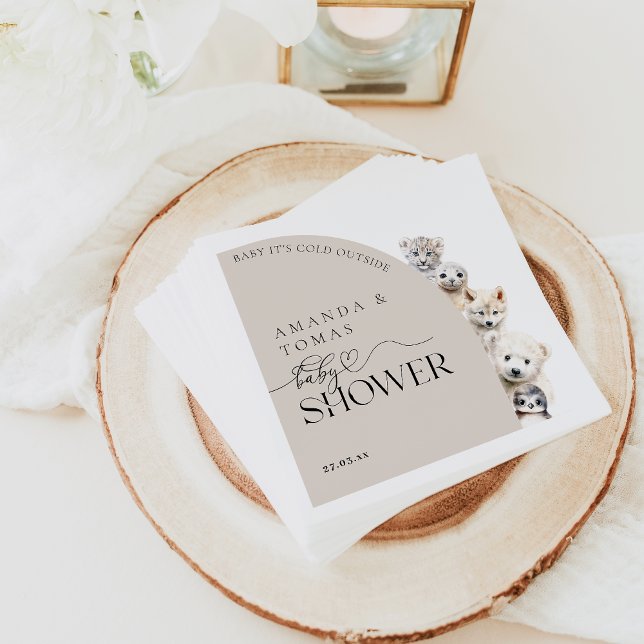 Guardanapo De Papel Chá de fraldas Neutro de Gênero dos Animais Invern (Criador carregado)