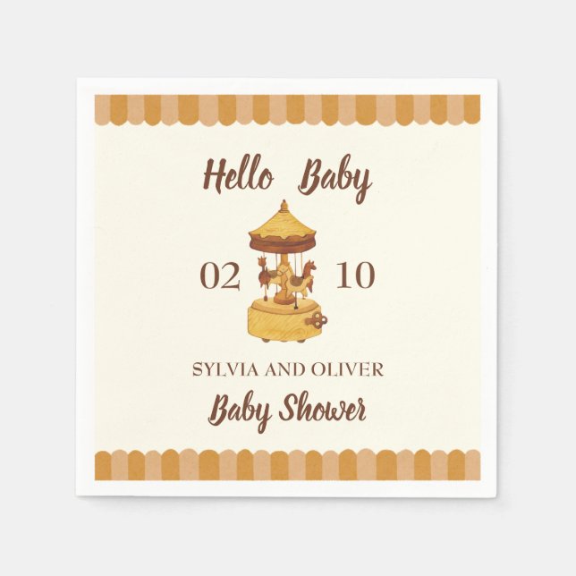 Guardanapo De Papel Chá de fraldas neutro do carrossel (Frente)