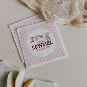 Guardanapo De Papel Chá de fraldas Ocidental de Cowgirl Rosa