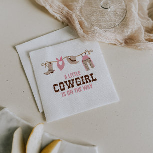 Guardanapo De Papel Chá de fraldas Ocidental de Cowgirl Rosa