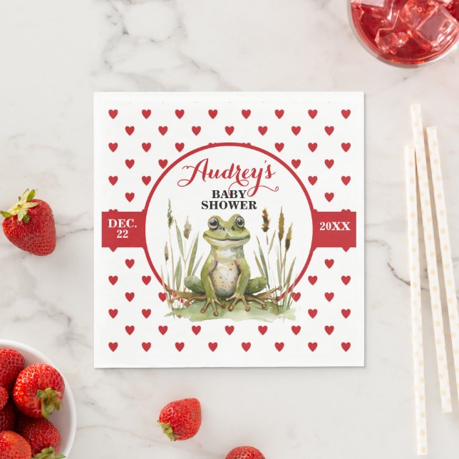 Guardanapo De Papel Chá de fraldas ou aniversário de Sapo bonito (Insitu)