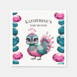 Guardanapo De Papel Chá de fraldas Pavão-de-Pavão-de-Joel-Rosa e-Teal