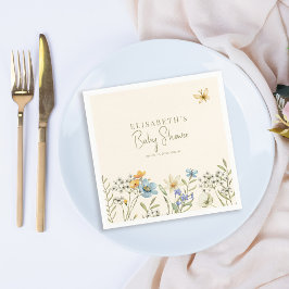 Guardanapo De Papel Chá de fraldas personalizado boho primavera floral