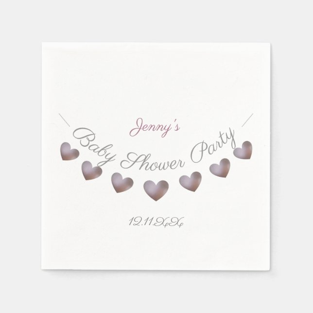 Guardanapo De Papel chá de fraldas personalizado de bunda roxa (Frente)