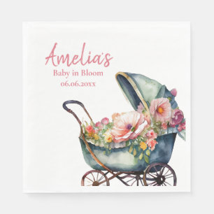 Guardanapo De Papel Chá de fraldas Personalizado do Vintage Stroller
