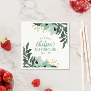 Guardanapo De Papel Chá de fraldas personalizado floral moderno da