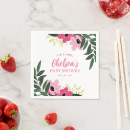 Guardanapo De Papel Chá de fraldas Personalizado Floral Tropical