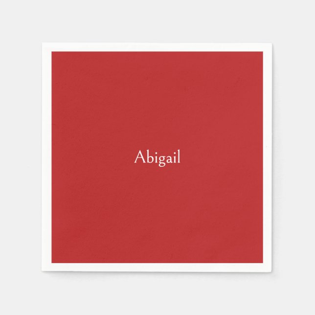 Guardanapo De Papel Chá de fraldas Personalizado Vermelho (Frente)