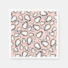 Guardanapo De Papel Chá de fraldas Pinguim Bonito Menina Rosa