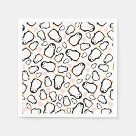 Guardanapo De Papel Chá de fraldas Pinguim Bonito Menina Rosa