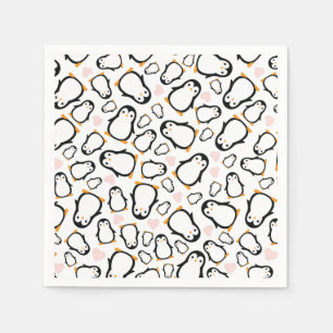 Guardanapo De Papel Chá de fraldas Pinguim Bonito Menina Rosa