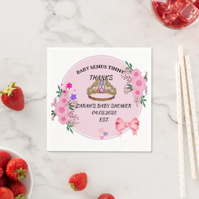 GUARDANAPO DE PAPEL CHÁ DE FRALDAS PINK FLORAL NAPKINS (Insitu)