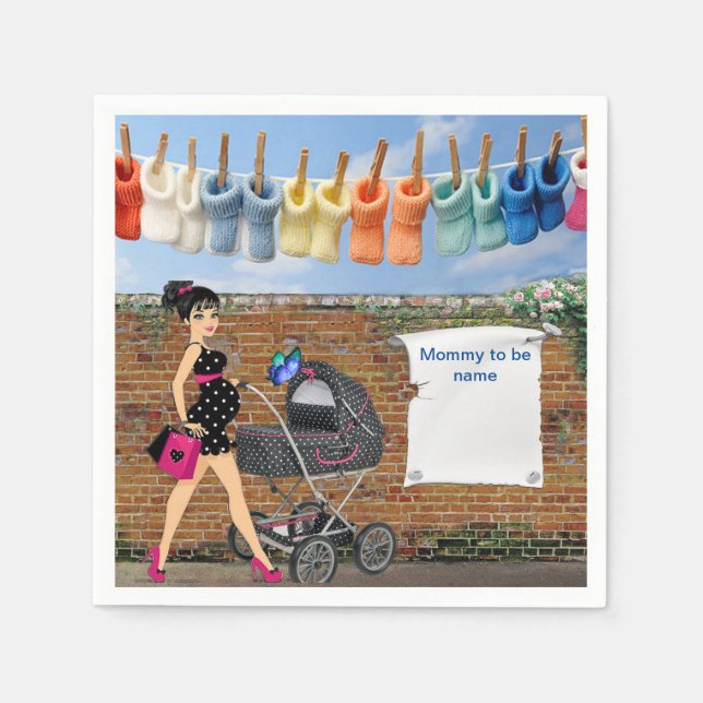 Guardanapo De Papel Chá de fraldas Polka-Dot (Frente)