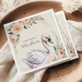 Guardanapo De Papel Chá de fraldas Princesa Floral Rosa-Blush