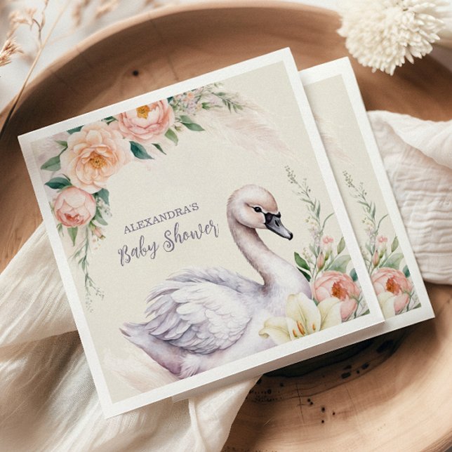 Guardanapo De Papel Chá de fraldas Princesa Floral Rosa-Blush (Criador carregado)