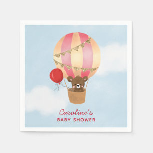 Guardanapo De Papel Chá de fraldas Red Hot Air Balloon Girl