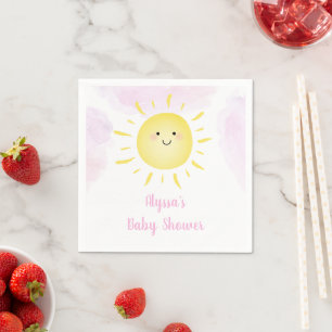 Guardanapo De Papel Chá de fraldas Rosa das Nuvens Sol