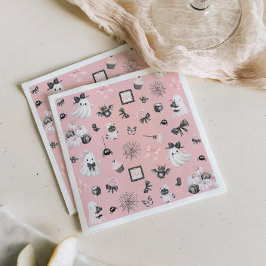 Guardanapo De Papel Chá de fraldas Rosa do Pequeno Boo Halloween