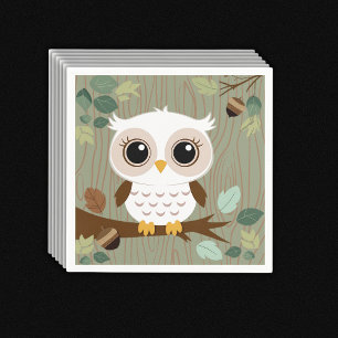 Guardanapo De Papel Chá de fraldas Rustic Owl Woodland Forest