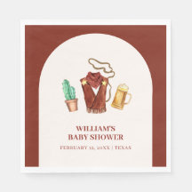 Chá de fraldas Rustic Rodeo Cowboy Cactus Beer Arc