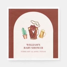 Guardanapo De Papel Chá de fraldas Rustic Rodeo Cowboy Cactus Beer Arc
