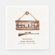 Chá de fraldas Rustic Wooden Wild West Cowboy Gun