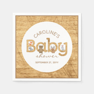 Guardanapo De Papel Chá de fraldas rústico dos animais da floresta d