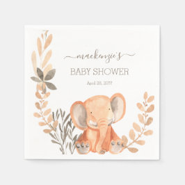 Guardanapo De Papel Chá de fraldas Safari Elefante de Aquarela