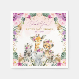 Guardanapo De Papel Chá de fraldas Safari Tropical da Selva Roxo