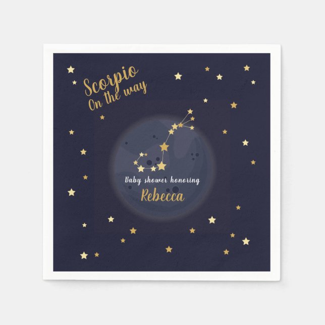 Guardanapo De Papel Chá de fraldas Scorpio zodiac (Frente)