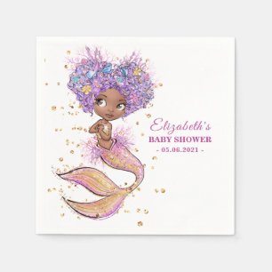 Guardanapo De Papel Chá de fraldas Sereia Afro-Americano Napkins