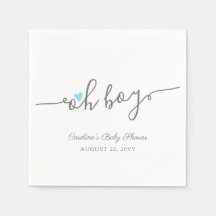 Chá de fraldas Simples Blue Heart Boy