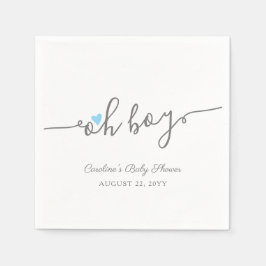 Guardanapo De Papel Chá de fraldas Simples Blue Heart Boy