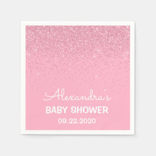 Guardanapo De Papel Chá de fraldas Sparkly feminino cor-de-rosa do