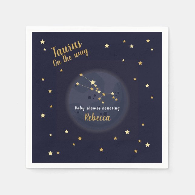 Guardanapo De Papel Chá de fraldas Taurus zodiac (Frente)