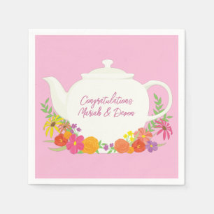 Guardanapo De Papel Chá de fraldas Tea Party - Garota Rosa