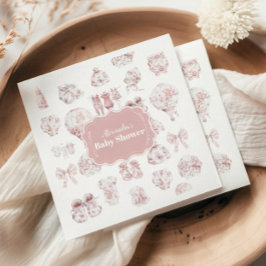 Guardanapo De Papel Chá de fraldas Toile De Jouy de roupas cor-de-rosa