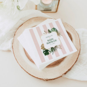 Guardanapo De Papel Chá de fraldas tropical rosa elegante