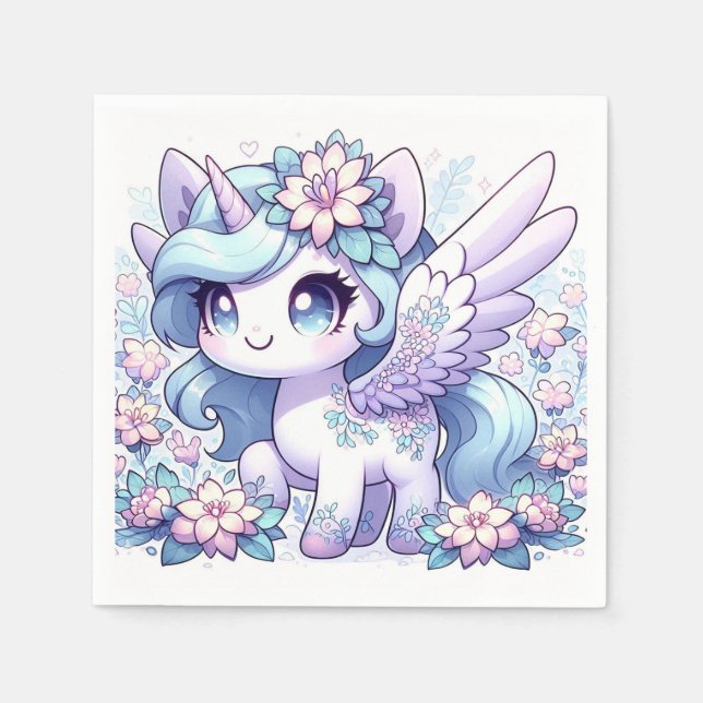 Guardanapo De Papel Chá de fraldas Unicorn (Frente)