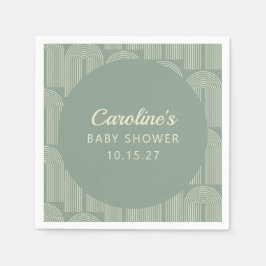 Guardanapo De Papel Chá de fraldas Verde de Arte de Linha Moderna Pers