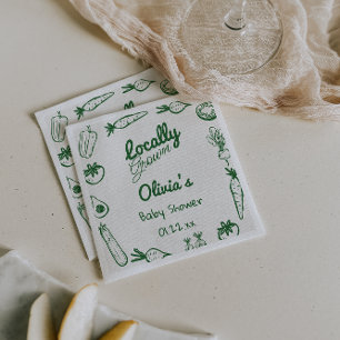 Guardanapo De Papel Chá de fraldas Verde Desenhado de Vegetais Cultiva