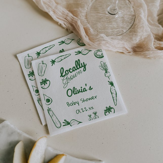 Guardanapo De Papel Chá de fraldas Verde Desenhado de Vegetais Cultiva (Criador carregado)