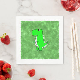 Guardanapo De Papel Chá de fraldas Verde Dino Watercolor