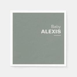 Guardanapo De Papel Chá de fraldas Verde Elegante Minimalista